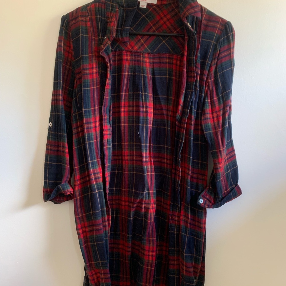 Flannel shirt dress